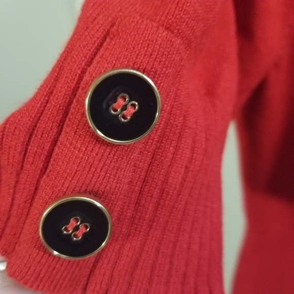 Soft Surrounding Cowl Neck Red Button Detail Viscose Blend Sweater Size M - Picture 3 of 8